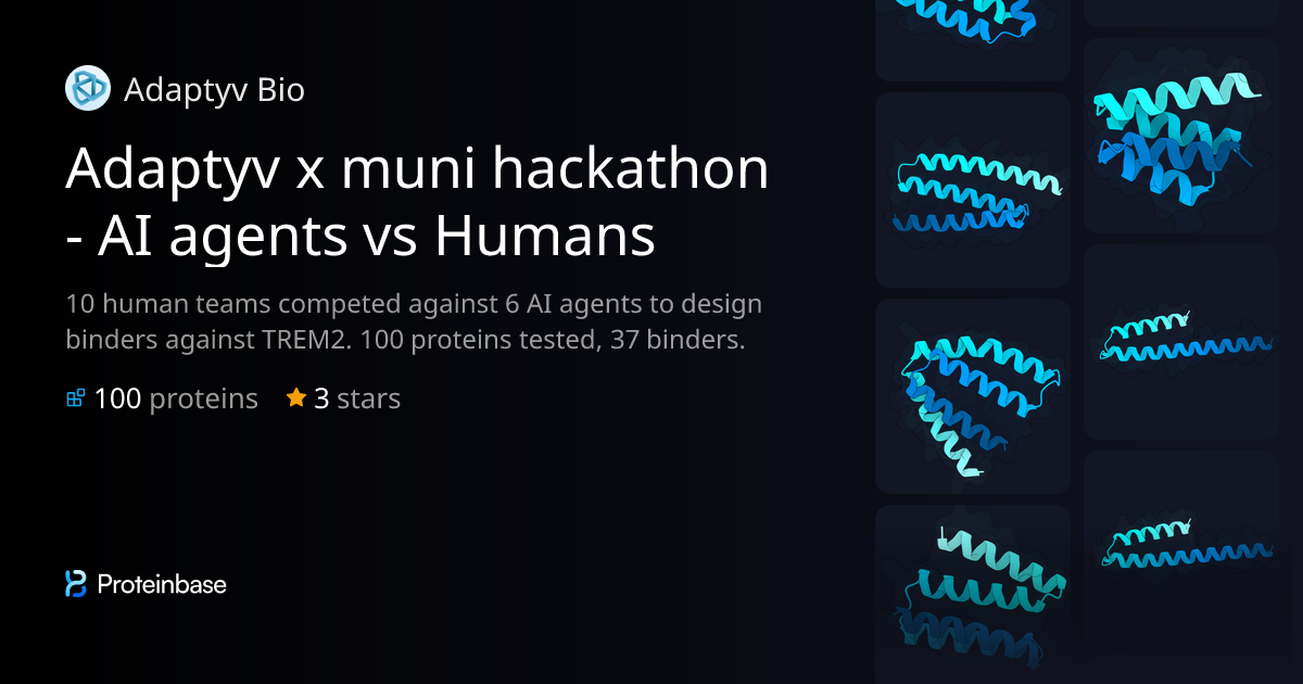 Adaptyv x muni hackathon - AI agents vs Humans | Proteinbase