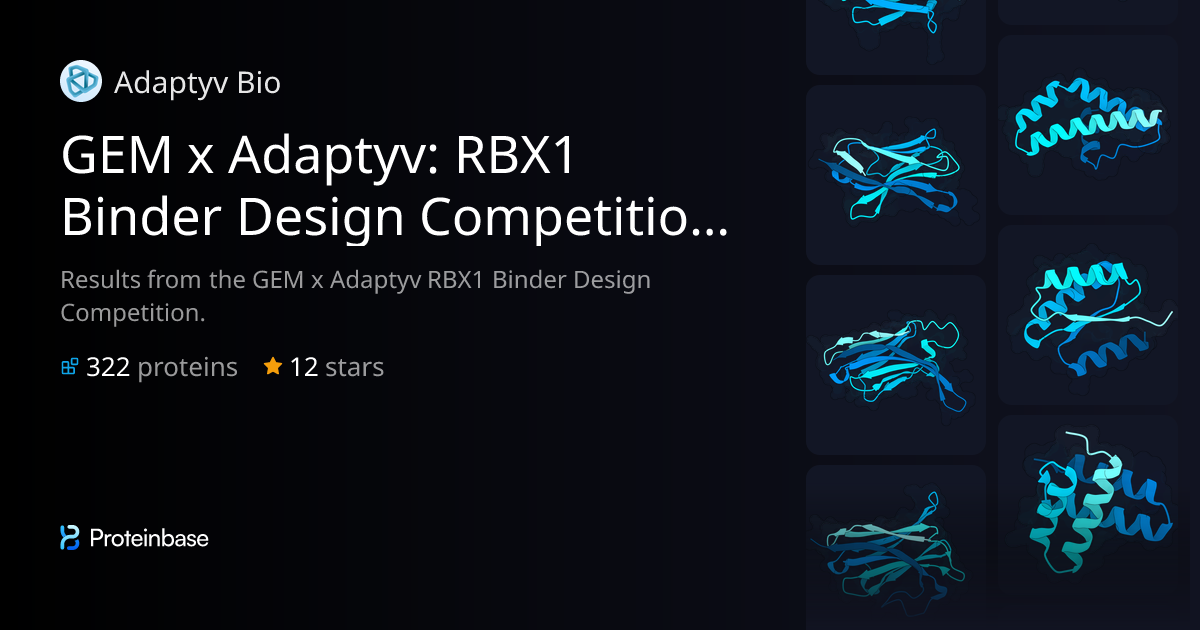 GEM x Adaptyv: RBX1 Binder Design Competition - Results | Proteinbase