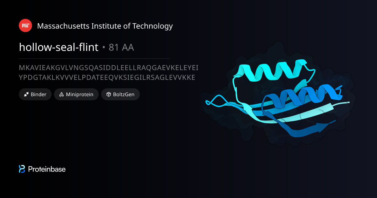 Miniprotein hollow-seal-flint | Proteinbase