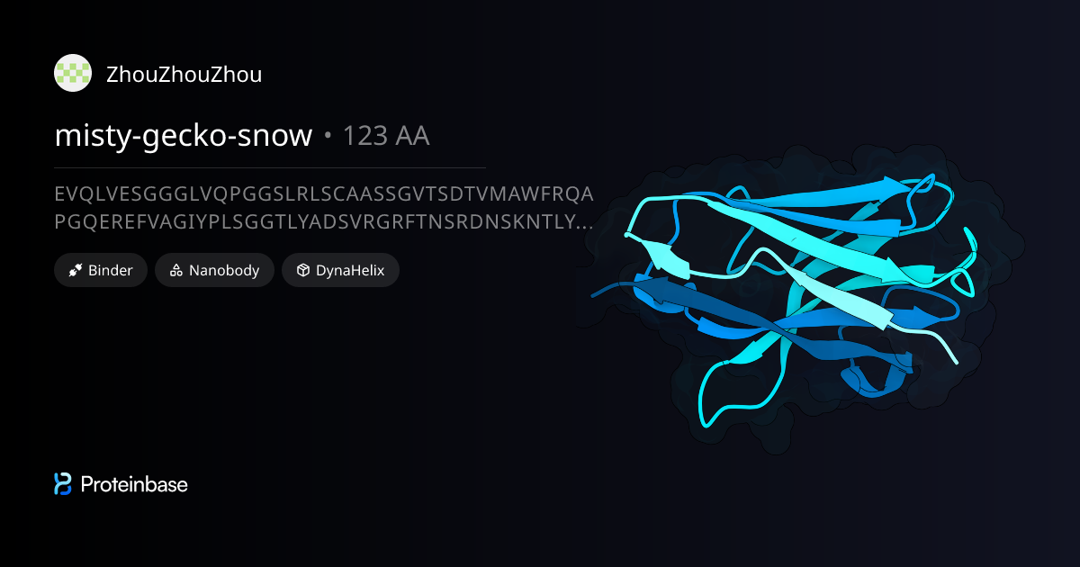 Nanobody misty-gecko-snow | Proteinbase